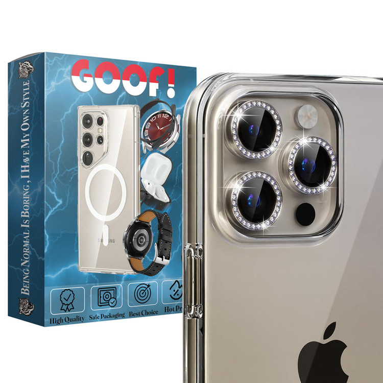محافظ لنز دوربین گوف مدل Diamond Ring مناسب برای گوشی موبایل اپل iPhone 16 Pro /16 Pro Max