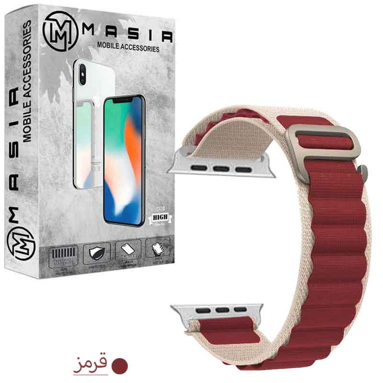 بند مسیر مدل Alpine Loop کد dual color مناسب برای اپل واچ سری 1/2/3/4/5/6/7/8/SE سایز 38/40/41 میلی متری