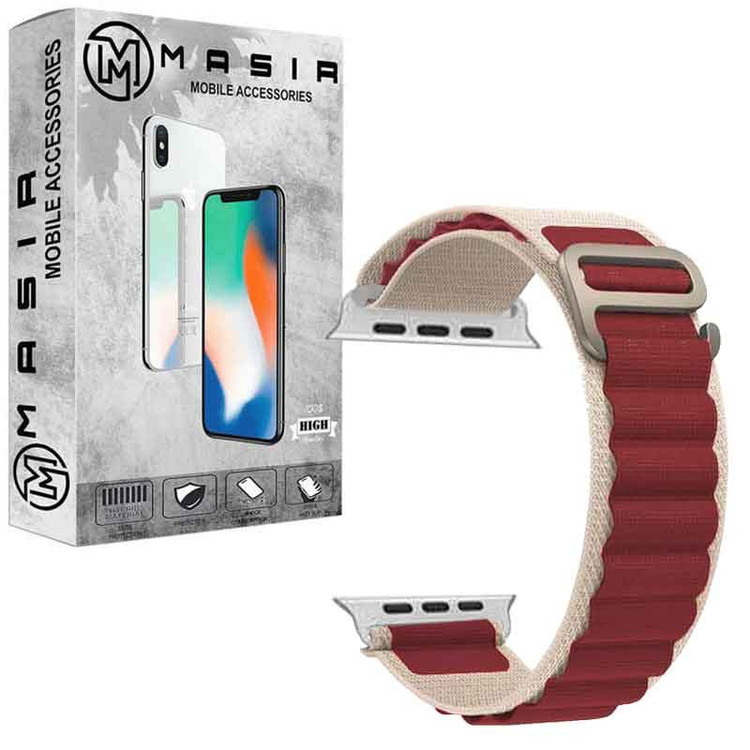 بند مسیر مدل Alpine Loop کد dual color مناسب برای اپل واچ سری 1/2/3/4/5/6/7/8/SE سایز 38/40/41 میلی متری
