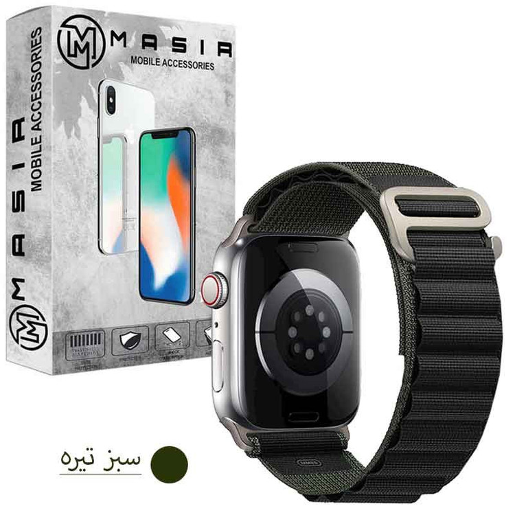 بند مسیر مدل Alpine Loop کد dual color مناسب برای اپل واچ سری 1/2/3/4/5/6/7/8/SE سایز 38/40/41 میلی متری