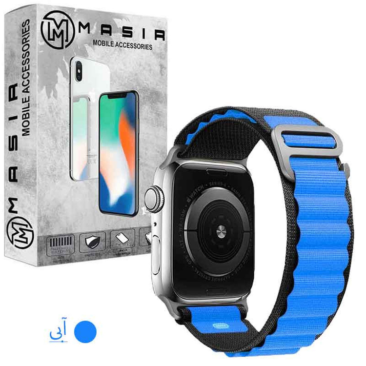 بند مسیر مدل Alpine Loop کد dual color مناسب برای اپل واچ سری 1/2/3/4/5/6/7/8/SE سایز 38/40/41 میلی متری