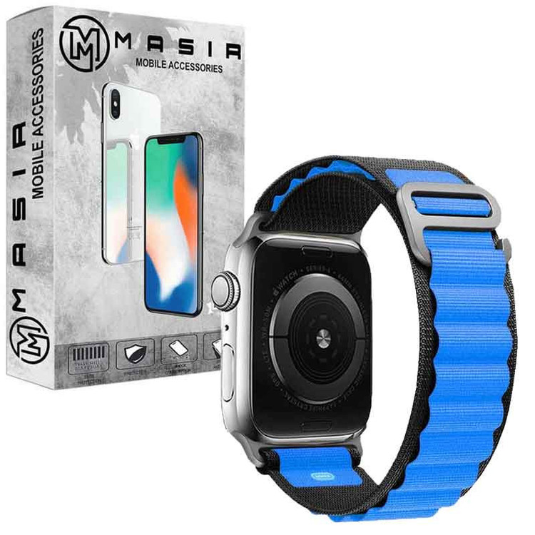 بند مسیر مدل Alpine Loop کد dual color مناسب برای اپل واچ سری 1/2/3/4/5/6/7/8/SE سایز 38/40/41 میلی متری