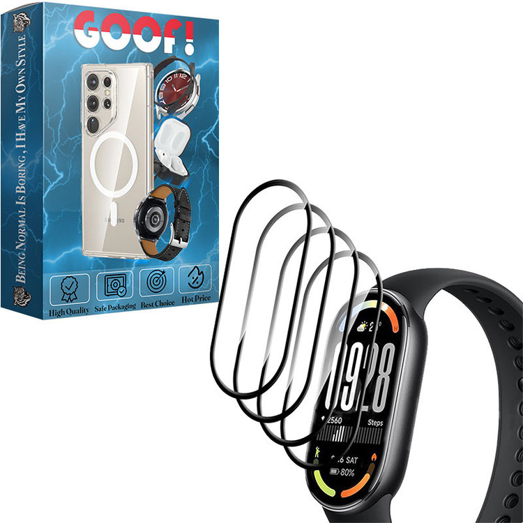 محافظ صفحه نمایش گوف مدل PMMA مناسب برای ساعت هوشمند شیائومی Mi Band 8 بسته چهار عددی