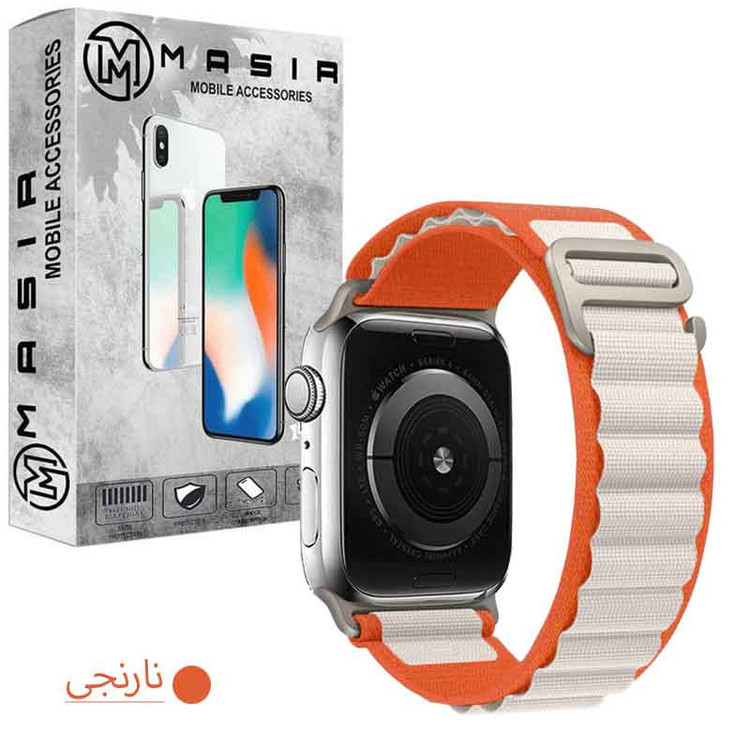 بند مسیر مدل Loop Alpine کد dual color مناسب برای اپل واچ سری 1/2/3/4/5/6/7/8/9/SE/ULTRA سایز 42/44/45/49 میلی متری