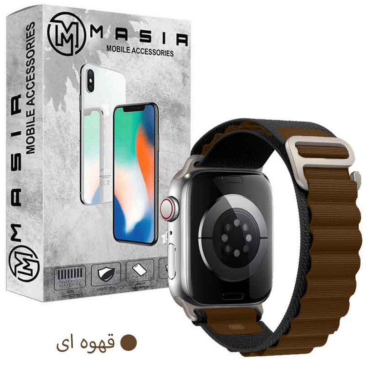 بند مسیر مدل Loop Alpine کد dual color مناسب برای اپل واچ سری 1/2/3/4/5/6/7/8/9/SE/ULTRA سایز 42/44/45/49 میلی متری