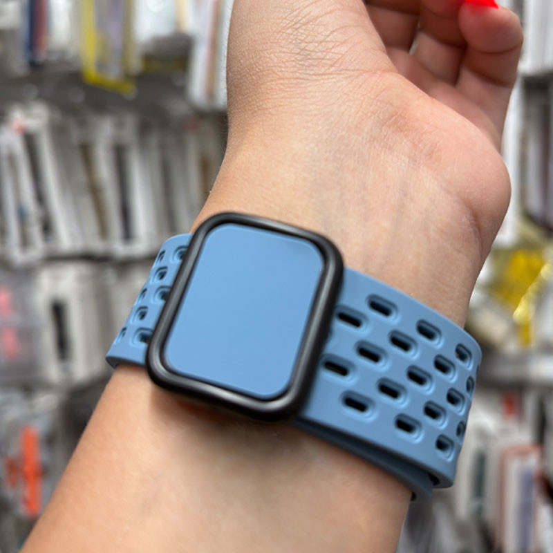 بند گوف مدل Breathable Silicone Clasp مناسب برای اپل واچ سری 1/2/3/4/5/6/7/8/9/SE/ULTRA/ULTRA 2 سایز 42/44/45/49 mm