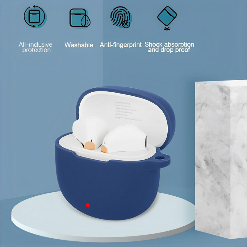 کاور گوف مدل Silicone مناسب برای کیس هدفون بی سیم کیو سی وای AilyPods Lite به همراه گیره