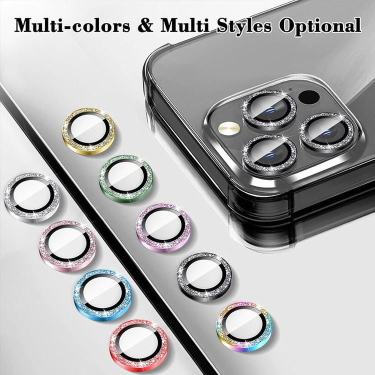 محافظ لنز دوربین فلزی مسیر مدل Glitteri مناسب برای گوشی موبایل اپل iPhone 13 Pro Max