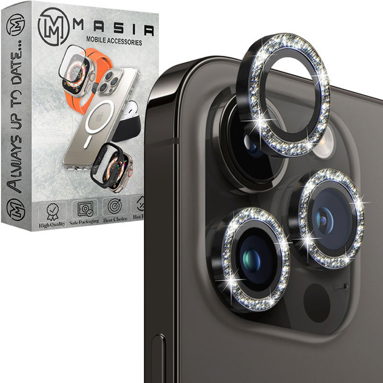 محافظ لنز دوربین فلزی مسیر مدل Glitteri مناسب برای گوشی موبایل اپل iPhone 13 Pro Max