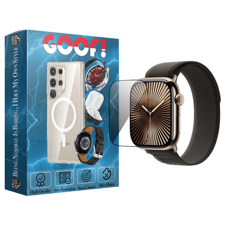 بند گوف مدل PMMA-Trail مناسب برای ساعت هوشمند اپل سری 10 سایز 42mm به همراه محافظ صفحه نمایش