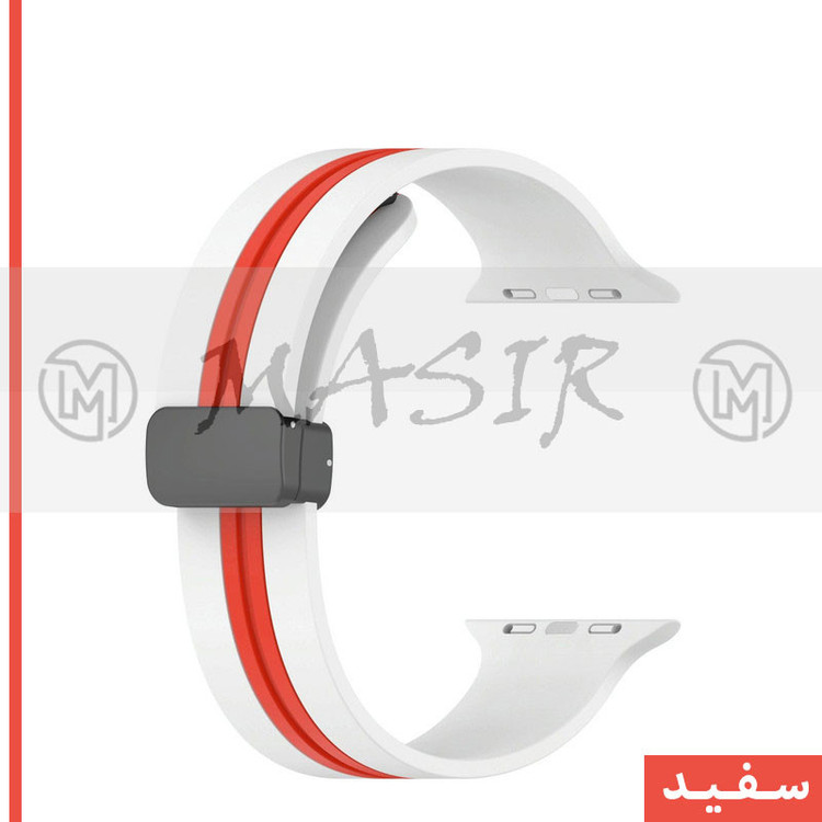 بند مسیر مدل Bracelet Correa Dual Color Magnetic مناسب برای اپل واچ سری 1/2/3/4/5/6/7/8/9/SE سایز 38/40/41 میلی متری