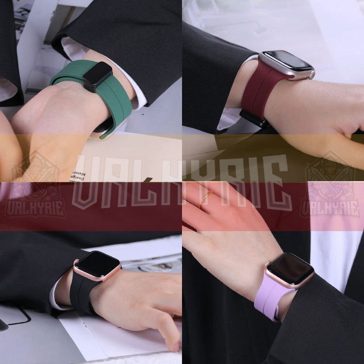 بند والکری مدل Silicon Magnetic مناسب برای اپل واچ سری 1/2/3/4/5/6/7/8/9/SE سایز 38/40/41 میلی متری