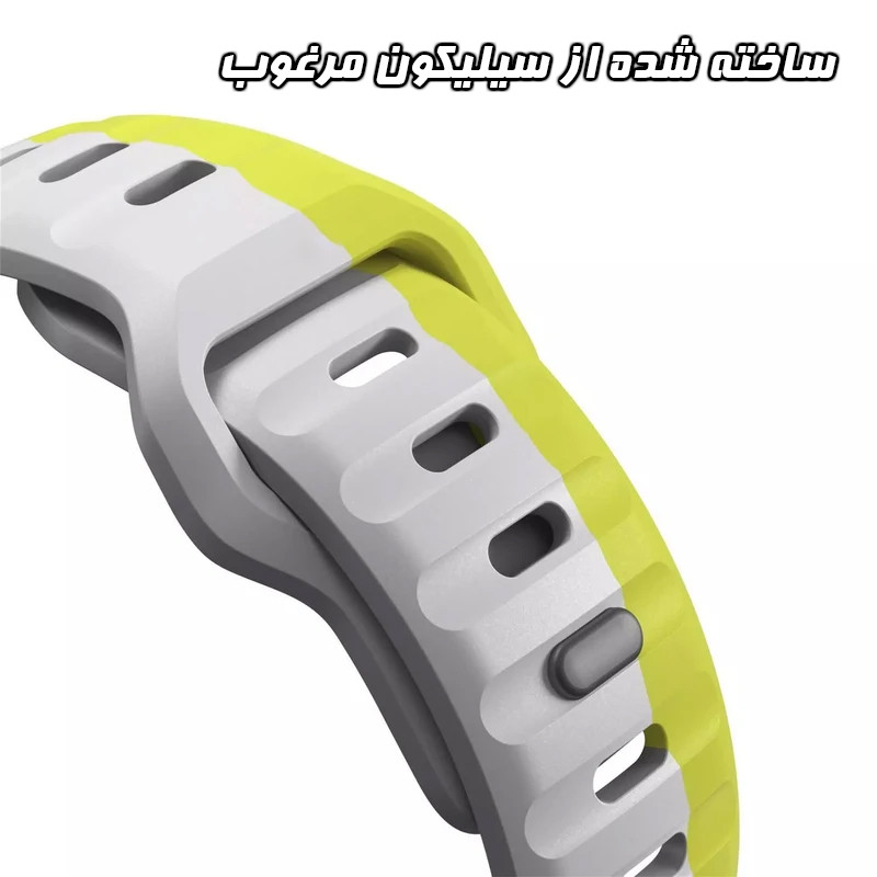 بند گوف مدل Silicone Dual Belt مناسب برای ساعت هوشمند 20 میلی متری هایلو RS4 / RS4 PLUS