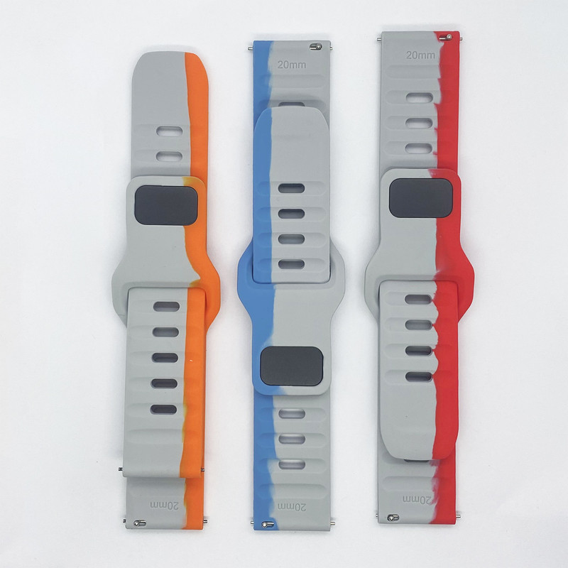 بند گوف مدل Silicone Dual Belt مناسب برای ساعت هوشمند 20 میلی متری هایلو RS4 / RS4 PLUS