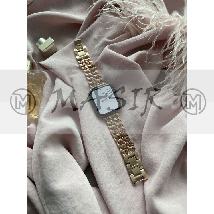 بند مسیر مدل Cartier Chain مناسب برای اپل واچ سری 1/2/3/4/5/6/7/8/ SE / ULTRA سایز 42/44/45/49 میلی متری