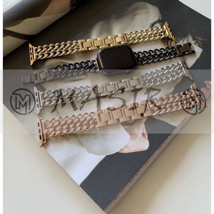 بند مسیر مدل Cartier Chain مناسب برای اپل واچ سری 1/2/3/4/5/6/7/8/ SE / ULTRA سایز 42/44/45/49 میلی متری