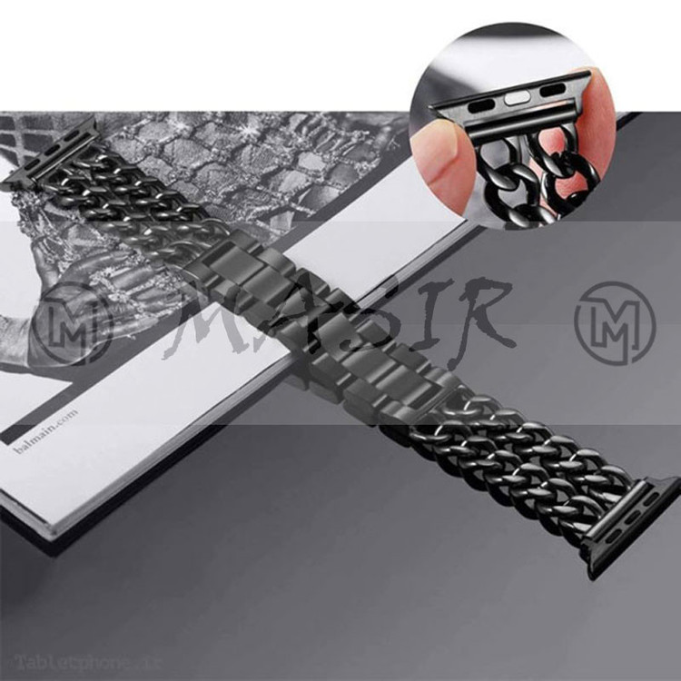 بند مسیر مدل Cartier Chain مناسب برای اپل واچ سری 1/2/3/4/5/6/7/8/ SE / ULTRA سایز 42/44/45/49 میلی متری
