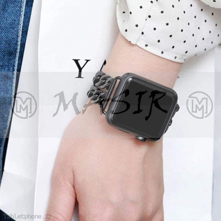 بند مسیر مدل Cartier Chain مناسب برای اپل واچ سری 1/2/3/4/5/6/7/8/ SE / ULTRA سایز 42/44/45/49 میلی متری