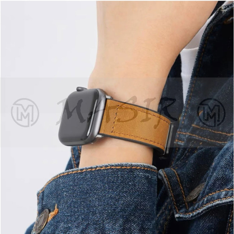 بند مسیر مدل Magnetic Leather Silicon مناسب برای اپل واچ Ultra 49mm / Ultra 2 49mm