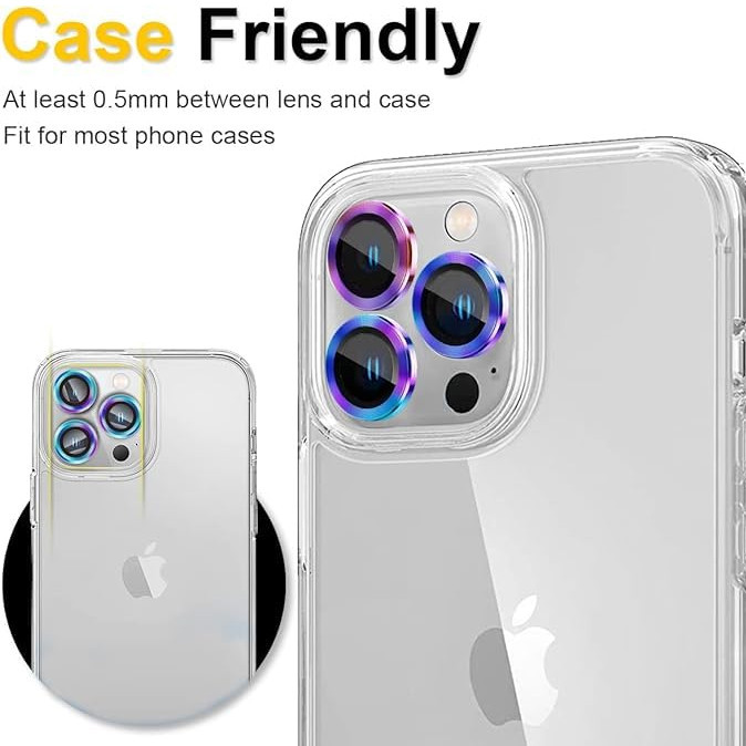 محافظ لنز دوربین گوف مدل Ring Metal مناسب برای گوشی موبایل اپل iPhone 14 Pro / 14 Pro Max