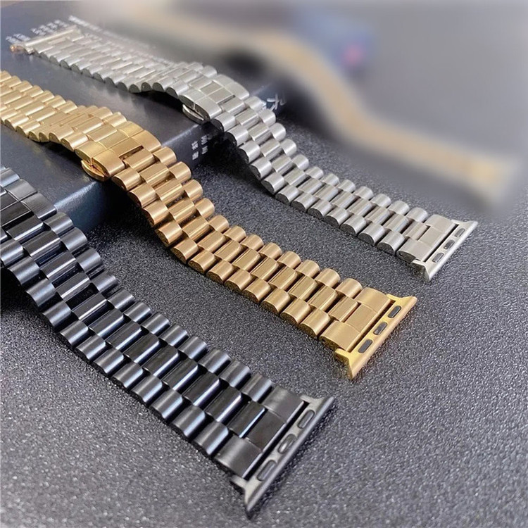 بند گوف مدل Stainless 3Bead مناسب برای اپل واچ سری 8 سایز 45 میلی متری