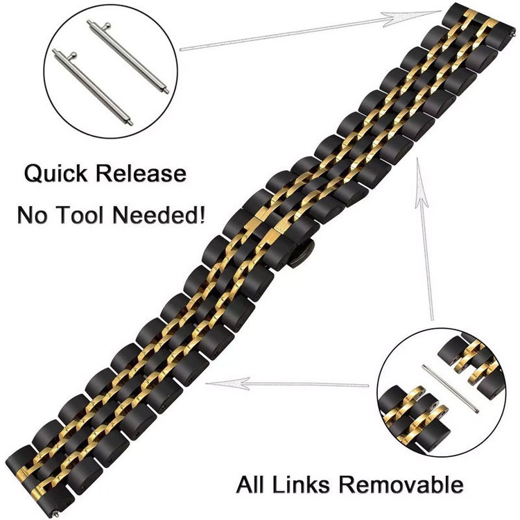 بند گوف مدل 7bead 2C BLK Butterfly مناسب برای ساعت هوشمند آمیزفیت BIPS / BIP LITE / BIP U / BIP U PRO / BEAP S