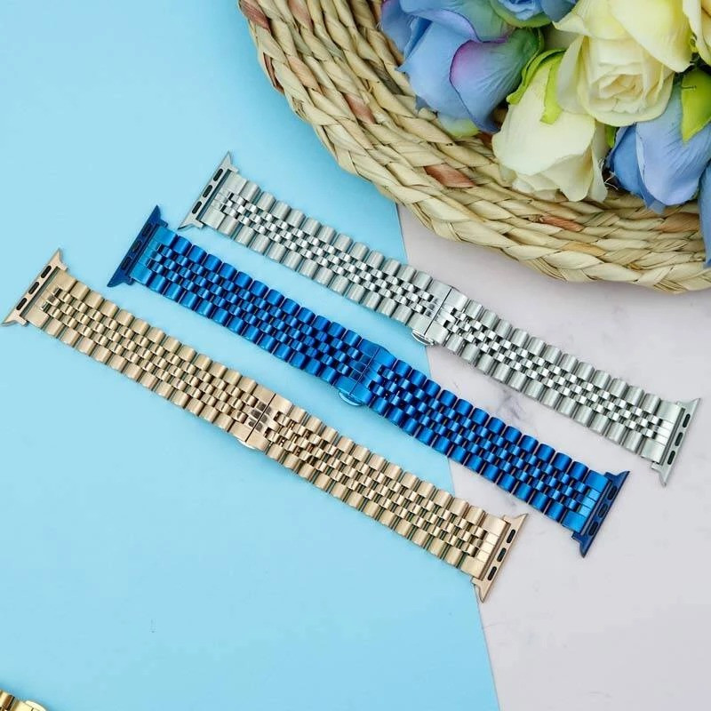 بند گوف مدل Stainless 5Bead مناسب برای اپل واچ سری 3 سایز 38 میلی متری