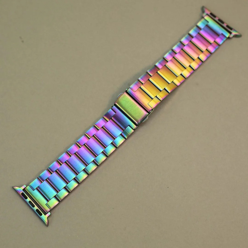بند گوف مدل Stainless 3Bead colorful مناسب برای اپل واچ سری 4 سایز 44 میلی متری