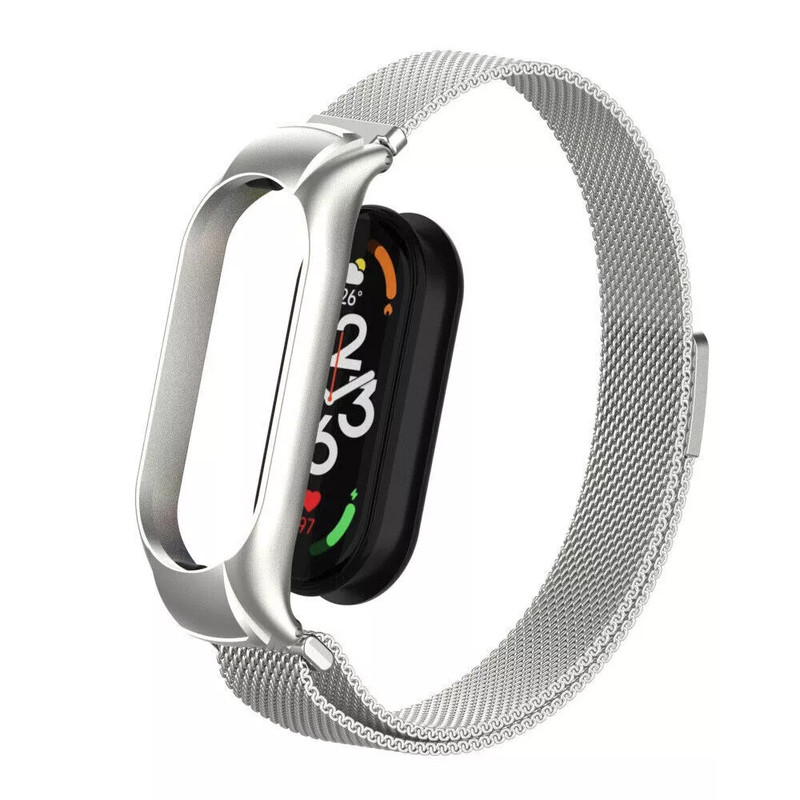 بند گوف مدل Milanese-S مناسب برای ساعت هوشمند شیائومی Mi band 7 به همراه کاور