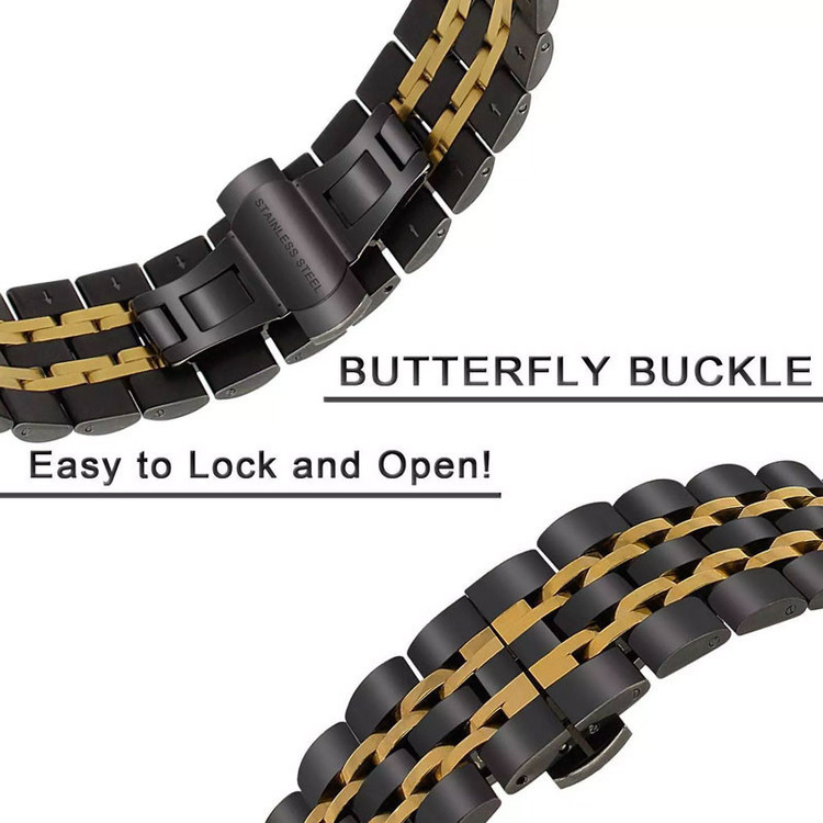 بند گوف مدل 7bead 2C BLK Butterfly مناسب برای ساعت هوشمند سامسونگ Galaxy Watch 3 45mm