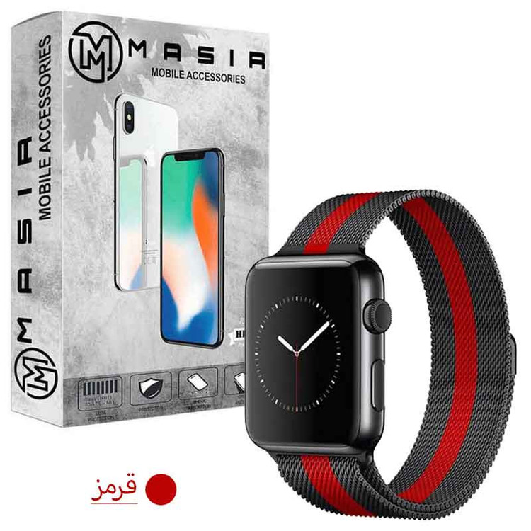 بند مسیر مدل میلانس مناسب برای اپل واچ سری 1/2/3/4/5/6/7/8/SE سایز 38/40/41 میلی متری
