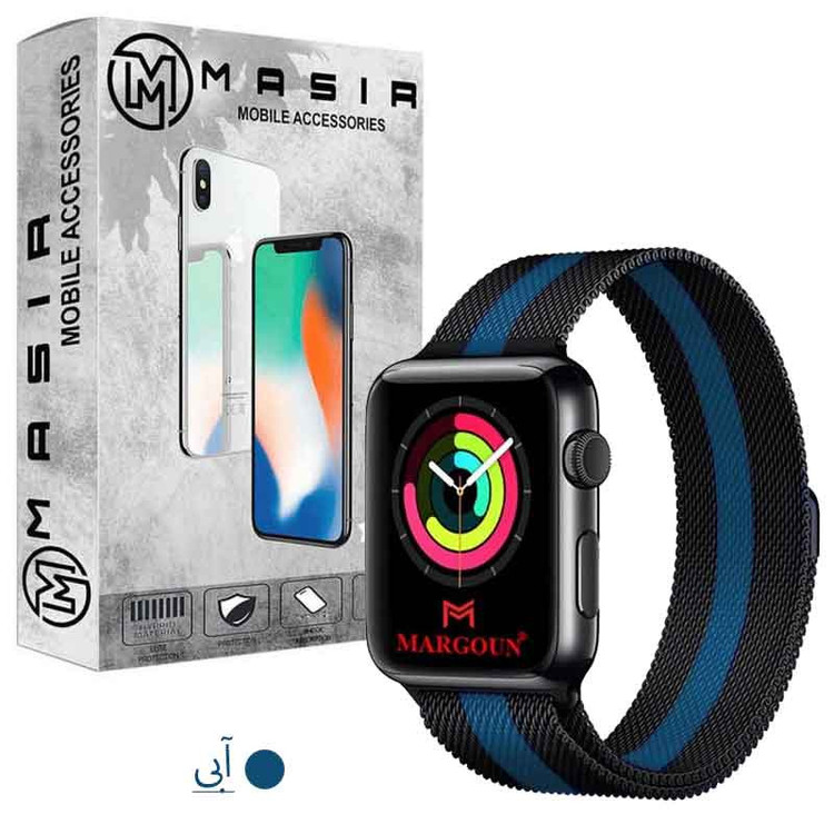 بند مسیر مدل میلانس مناسب برای اپل واچ سری 1/2/3/4/5/6/7/8/SE سایز 38/40/41 میلی متری