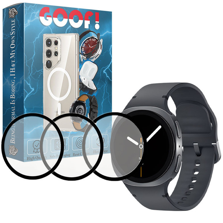 محافظ صفحه نمایش گوف مدل PMMA مناسب برای ساعت هوشمند سامسونگ Galaxy Watch 8 Classic 46mm بسته سه عددی