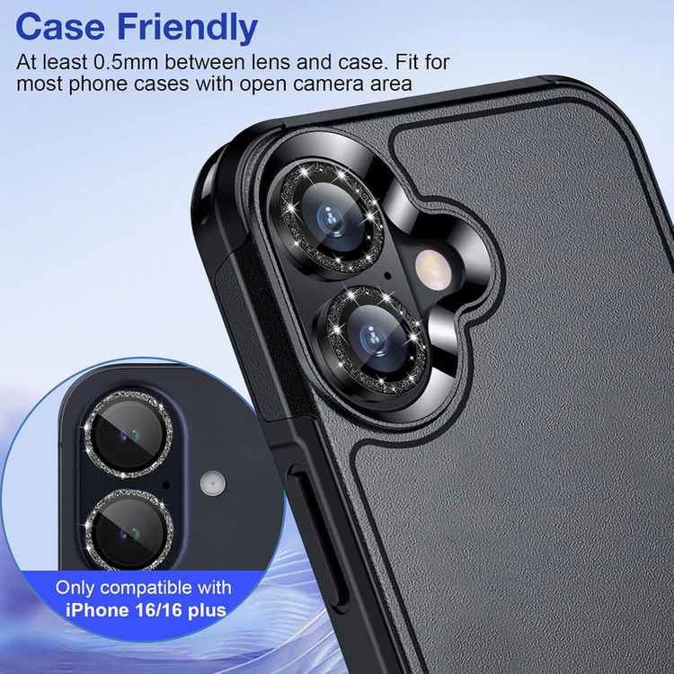 محافظ لنز دوربین فلزی پنتر مدل Glitteri مناسب برای گوشی موبایل اپل iPhone 16 / 16 Plus