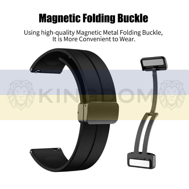 بند کینگدام مدل Silicone Magnetic مناسب برای ساعت هوشمند سامسونگ Galaxy Watch 4 Classic 46mm