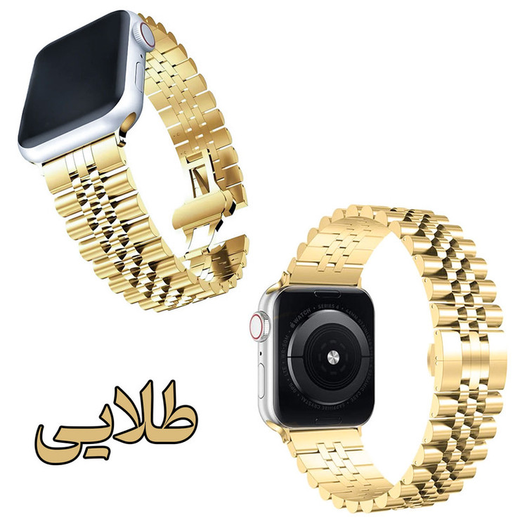 بند گوف مدل Stainless 5Bead مناسب برای اپل واچ سری 9 سایز 45 میلی متری