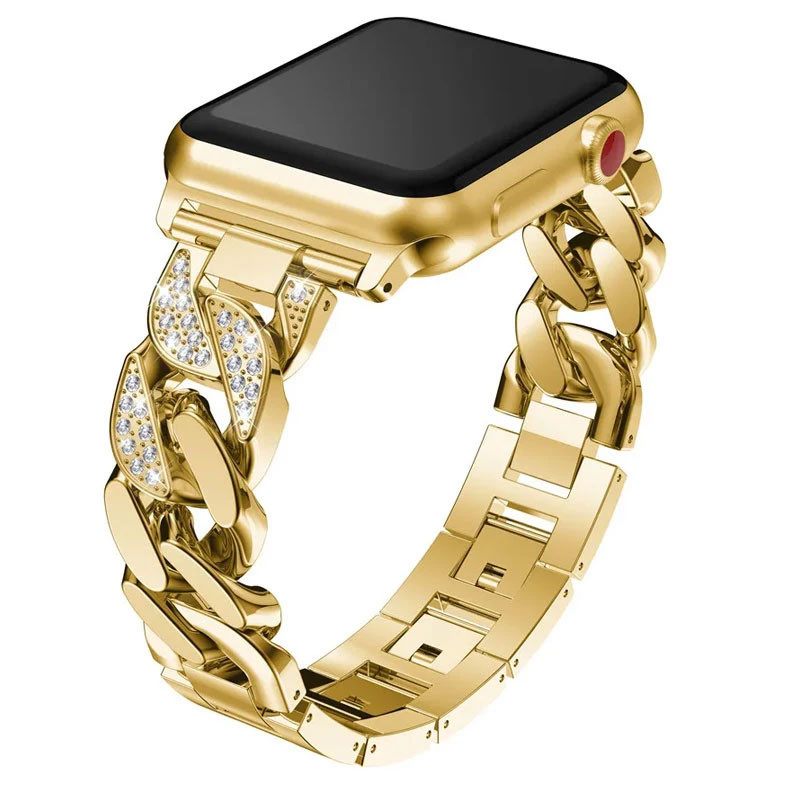 بند گوف مدل Luxury Diamond Stainles مناسب برای اپل واچ Ultra 3 49mm