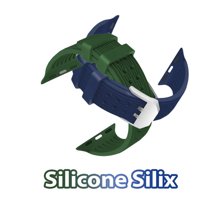 بند گوف مدل Silicone Silix-B مناسب برای اپل واچ سری 1/2/3/4/5/6/7/8/9/SE/ULTRA/ULTRA 2 سایز 42/44/45/49 میلی متری