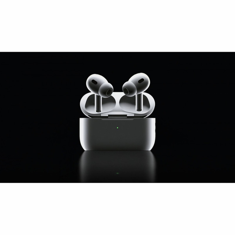 هدفون بلوتوثی اپل مدل AirPods Pro 2nd Generation با نویز کنسلینگ فعال (ANC)، نویز کنسلینگ میکروفون (ENC)، درگاه شارژ USB Type-C، با قابلیت شارژ بیسیم، دارای میکروفون دوگانه از نوع Beamforming، مقاومت در برابر رطوبت و عرق