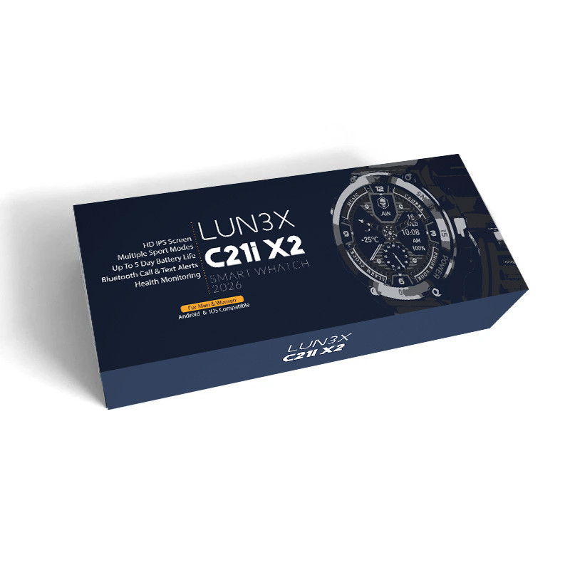 ساعت هوشمند 47 میلی متری لونکس مدل C21iX2 با بند سیلیکونی