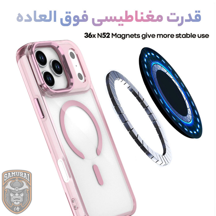 کاور سامورایی مدل Crystal Stand مناسب برای گوشی موبایل اپل iPhone 17 Pro Max