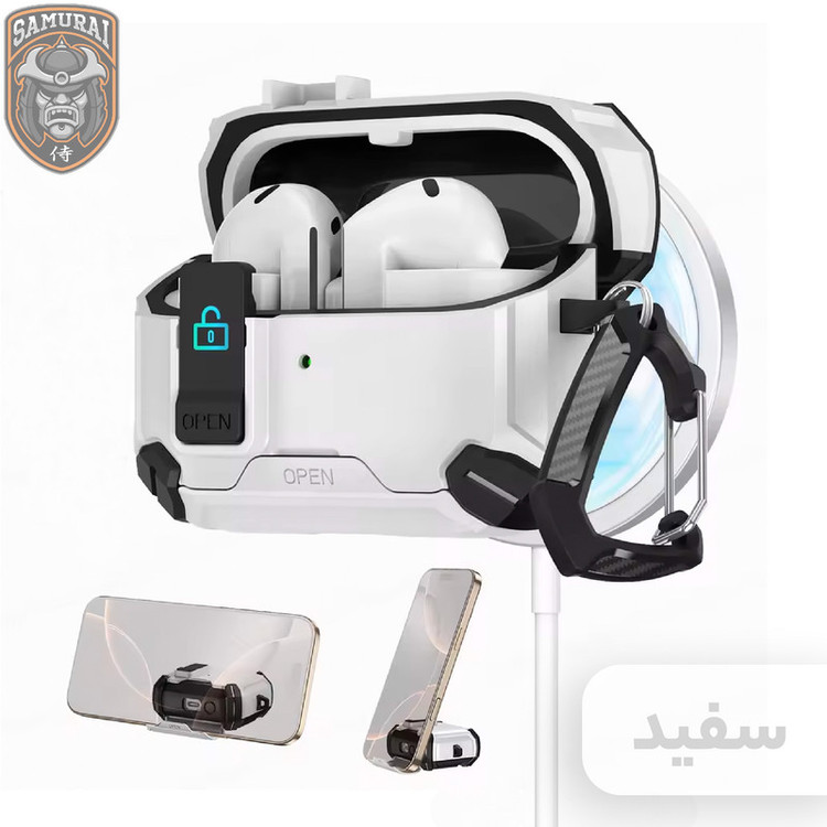 کاور سامورایی مدل Quad-37 مناسب برای کیس هدفون سامسونگ Galaxy Buds 3 Pro / Buds 3 / Buds 3 FE