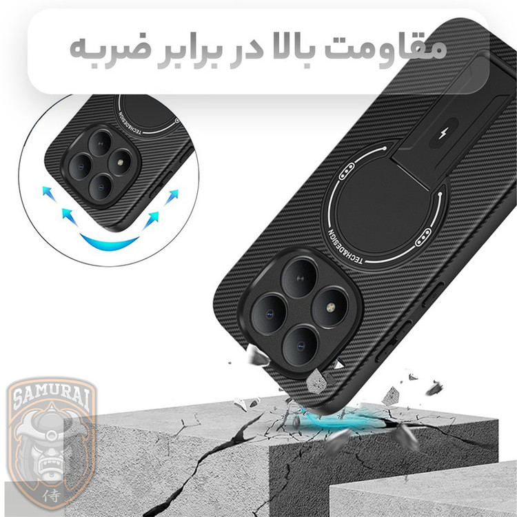کاور سامورایی مدل Carbon Stand مناسب برای گوشی موبایل شیائومی Redmi Note 15 4G / Poco M8 5G