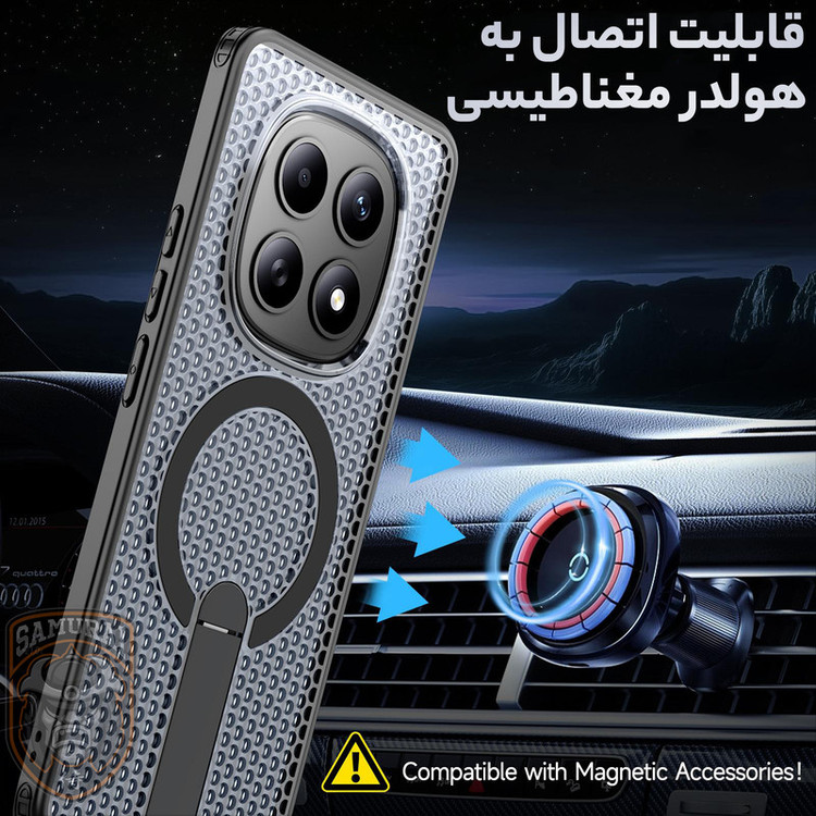 کاور سامورایی مدل Cool Stand مناسب برای گوشی موبایل شیائومی Redmi Note 15 Pro 5G