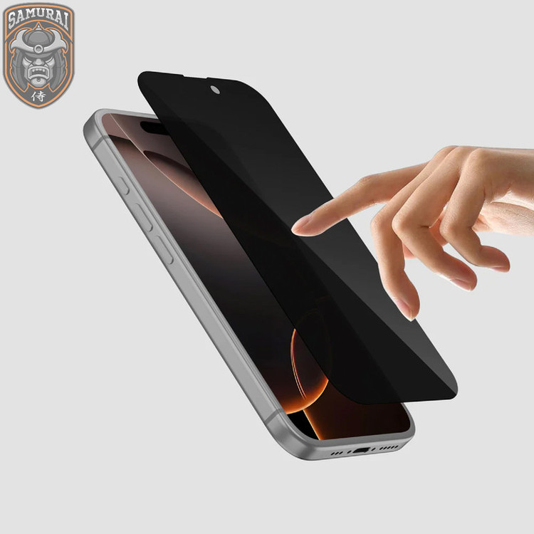محافظ صفحه نمایش حریم شخصی سامورایی مدل Private مناسب برای گوشی موبایل اپل iPhone 16 Pro Max