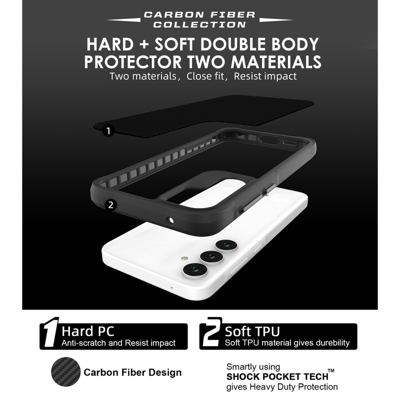 کاور سامورایی مدل Carbon Fiber مناسب برای گوشی موبایل سامسونگ Galaxy A35 / A35 5G