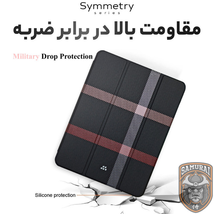 کیف کلاسوری سامورایی مدل Symmetry مناسب برای تبلت سامسونگ Galaxy Tab S9 Plus / Tab S9 FE Plus / Tab S10 Plus