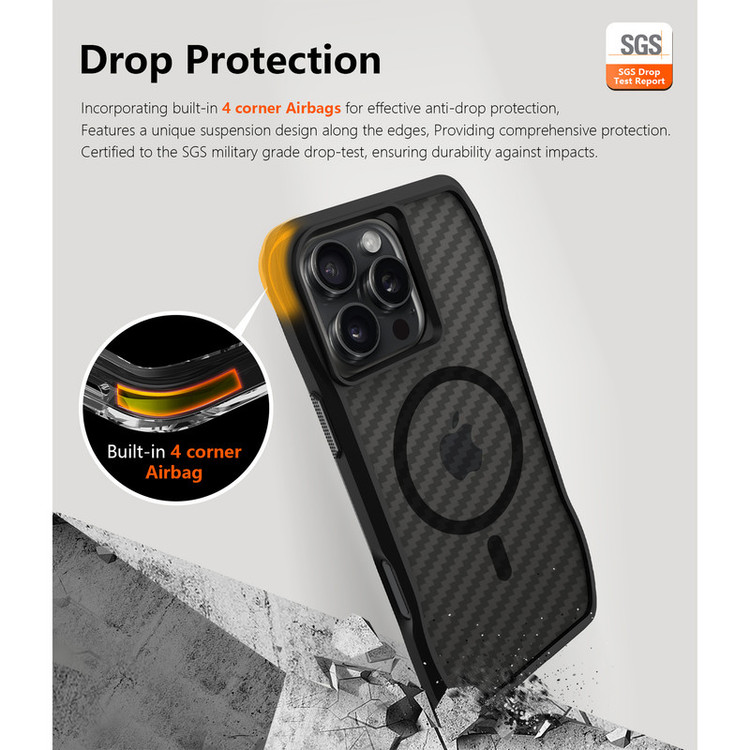 کاور سامورایی مدل Octagon Carbon مناسب برای گوشی موبایل اپل iPhone 16 Pro