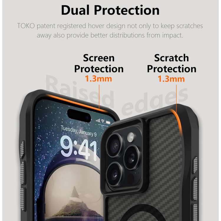 کاور سامورایی مدل Octagon Carbon مناسب برای گوشی موبایل اپل iPhone 16 Pro