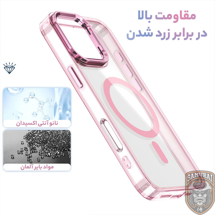 کاور سامورایی مدل Crystal Stand مناسب برای گوشی موبایل اپل iPhone 16 Pro
